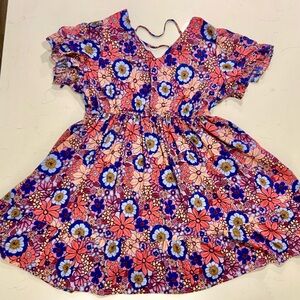 Terra & Sky Woman’s Floral Dress in Pink and Blue